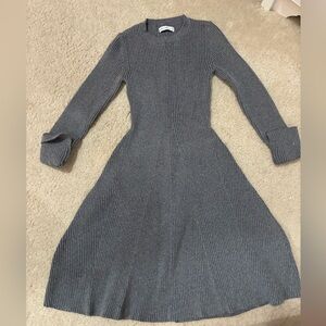 Nine West Charcoal Ribbed Sweater Dress